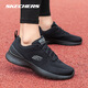 Skechers Herrenschuhe Leichte gepolsterte Sportschuhe 2024 Sommer Mesh atmungsaktives Männer vielseitige Laufschuhe All Black -693 40 /7.5/25.5cm