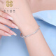 Luo Hua Cing Chun new PT950 fashionable laser bead platinum bracelet. Platinum shiny bracelet with adjustable opening. About 4mm thick. Platinum laser bead bracelet.