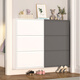 Gabinete de calzado Biwell Ultra-Dino 15 cm Corredor extremadamente estrecho Entrada Gabinete Entrada de entrada Puerta de almacenamiento Gabinete de almacenamiento Catadería de zapatos Integrado contra la pared 655 ancho de tres capas-Gris-Gris