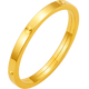 Saturday blessing 18K gold ring for women, interlocking colored gold plain ring, yellow 18K gold, size 14, birthday gift