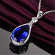 Old Phoenix gemstone necklace Korean version 13 carat 5A grade tanzanite pendant plated white 18K sapphire pendant does not contain chain Lao Fengxiang quality