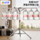 
Baoyouni clothes rack floor-standing clothes rack folding rotary towel rack with windproof ring carbon steel clothes drying rack baby diapers rack silver gray 9227-7GY new model