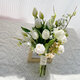 Tulip Calla Lily tenant des fleurs et obtenant un certificat Fausses Fleurs Simulation Fleur Photographie Photographie Mariage Corée Bouquet de mariée HD-TULIPS + Ruban