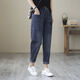 Xiadian Sutra Queen (SE.PSTP) Jeans für Frauen im Frühjahr und Herbst Lose Slim Casual Harem Hosen hohe Taille große Größe neun Punkte Hosen Karottenhose Dadhose 826# Denim Blue Neun-Punkte Hose Dünnstil L 115-130 Jin [Jin gleich 0,5 kg]
