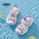 Annil (Annil) Girls' Sandals 2025 New Summer Children's Sports Baotou Sandals Soft Sole Non-Slip Velcro Beach Shoes 6339 Purple 29 Inner Length 18.5cm/Suitable for Foot Length 17.5cm