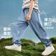 ASK JUNIOR男童裤子2025夏儿童裤脚贴标休闲纯色软牛仔裤防蚊裤 牛仔蓝 170