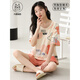 Calculat/Keen (Calculat/Keen) CK Summer El pijama de manga corta para mujeres Conjunto de algodón puro con pijamas de arroz con paldado para el hogar se puede usar estilo delgado de gran tamaño GXT1047 m (sugerido 75-95Jin [Jin equivale a 0.5 kg])