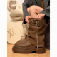 Mankoyi Retro British Style Dick-Soled-Martin-Stiefel für Frauen 2024 Neuer Herbst-Stapel-Kurzstiefel Hauptbildmodell 36 [Originalhersteller Spot Instant Delivery]