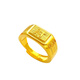 K gold new men's ring 18k gold fortune word men's living ring 3D hard gold back pattern blessing ring