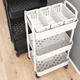 Nifeng trolley storage rack floor-standing kitchen bathroom mobile snack bathroom multi-layer bedroom bedside storage storage rack 3 layers white - small size 18cm