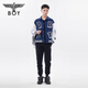 BOY LONDON trendy trousers couples black printed bouquet feet breathable casual pants N15903 black XS