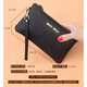 Glorzd [Real Top Saper Cow Wide] Handbag Clutch Long Long Billet Bold de mano Bolsa de teléfono móvil Madre Mother Bag Negro