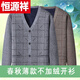Hengyuanxiang (HYX) middle-aged and elderly men's sweater cardigan autumn and winter dad wear plus velvet thickened sweater top grandpa warm jacket high-end brand special price off code blue gray cardigan plus velvet high-end brand special price off code 3XL suitable for 145-165 Jin Jin equals 0.5 kg