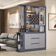 
Zhen Yiju Light luxury living room entrance entrance entrance cabinet screen partition cabinet modern simple double-sided foyer cabinet shoe cabinet integrated wine cabinet A light gray 687#1.5 meters long