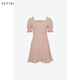SEIFINI shopping mall same style SEIFINI square collar ruffle date dress 2024 summer new style women 3E4899941 gem brown S 155/80A