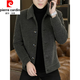 Pierre Cardin (pierre cardin) high-end woolen coat men's autumn and winter new lapel cotton thickened clothes winter casual jacket men's jacket light gray cotton thickened L recommended 110-125Jin Jin equals 0.5 kg