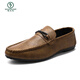 Woodpecker Oficial Horse Bit Loafers Summer New Style One Play One Play Beanie Shoes Business Black Breatable Sobre Cuero Zapatos YL-D831 Brown 41-Tamaño insignia de marca Auténtica Precios especiales Top Top Diez marcas