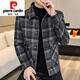 Pierre Cardin 2025 new woolen jacket men's autumn and winter Korean style trendy light mature style men's winter woolen jacket 2911 black gray thick style M