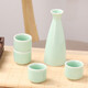 Baijie white wine cup ceramic wine set, Chinese white wine cup, sake cup, plum green, one pot, four cups