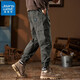 Jeanswest Heavy Work Clothes Casual Hosen für Herren Sommer Neue American Modemarke Loose Foot Casual Harren Long Hosen für Männer 1662 Graue Armee 32 (2 Fuß 5) empfohlen 130-140jin [Jin ist 0,5 kg]