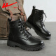 Huili Men's Shoes Martin Boots Men's British Trendy Shoes Winter Plus Velvet retro motocicleta botas para hombres de trabajo