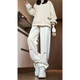 Shuhan Jeans Men's Spring and Autumn New American High Street Workwear Pantalones de microflares Slim Casual Casual Wkxs-K691 White S