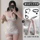 Sexy, pure and horny small breasts without taking off hips, big size uniform, temptation, passionate suit, underwear, 2024 Floral suspender skirt + 9756 hollow mesh suit 155(S) Recommended 80-95Jin [Jin equals 0.5 kg]