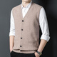 Hengyuanxiang Herbst und Winter Herren-Weste aus 100 % reiner Wolle, Winter-Wollpullover mit V-Ausschnitt, ärmellose Strickjacke, Weste, 1 mittlere Farbe, Grau, M 170/88A