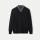 HLA Heilan long-sleeved sweater men's light business fashion series fake two-piece sweater for men