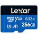 雷克沙（Lexar）tf卡 633x 4K运动相机无人机内存卡gopro手机存储卡MicroSD卡 256G 633x 读100MB 写45MB TF卡