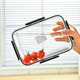 DuoweIpet Frischwahrnehmungsbox großer Kapazität Kühlschrank Spezielle Lebensmittelqualität Gefrierschrank rechteckige frische Gurken-Siegelbox Hoch transparent 16763*186*959