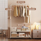 Lohas Time Metal Coat Rack Floor-standing Clothes Rack Bedroom Clothes Rack Multifunctional Clothes Rack Home Indoor Clothes Storage Rack Cream White Double Layer 60cm