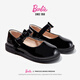 芭比儿童皮鞋单里亮面黑皮鞋女孩乐福鞋女童小皮鞋DA6057 黑色 36码
