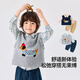 Dudujia Children's Autumn Plaid Shirt Suit Boys Lapel Jacket Knitted Vest Baby Cotton Pants Casual Jacket Blue 90