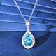Haikai necklace women's topaz pendant gemstone necklace luxury jewelry Chinese Valentine's Day birthday gift for the elderly Swiss blue topaz necklace one thing one certificate