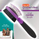 HARTZ dual-purpose combing brush for cats and dogs, stainless steel teeth to remove floating hair, nylon bristles smooth and shiny, ergonomic handle