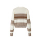 PeaceBird Spring 2024 Nuevo jersey rayado A1EEE1421 Brown Striped S