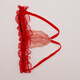 Men's lace transparent sexy temptation thong underwear T-string men's gay breathable gay small red
