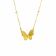 Fat Donglai's same style 18k gold butterfly necklace, K gold, gold and silver texture clavicle chain gold personalized gift for women during the flower month, butterfly necklace