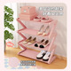 Nifeng college student dormitory shoe rack under the table small household simple multi-layer shoe rack 2023 new large capacity shoe cabinet plaid style pink four layers - small size