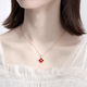 Givenchy light luxury 18k rose gold four-leaf clover necklace women's bracelet jewelry birthday gift for girlfriend and wife 18k diamond four-leaf clover necklace (red agate)