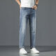 With pure A21 high-end light-color nine-point jeans men's trendy brand 2025 summer new slim-fit and versatile casual feet T699 light blue 29