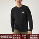 始祖鸟（ARC'TERYX）新款时尚舒适透气简约KRAGGSLlogo印花透气长袖T恤男款 石绿色/磷光/Stone Green XS