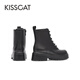 Kisscat küssen Katzen Winter bequem modische Martin Boots Frauen Ka54736-51 Schwarz (plus Fleece) 38