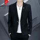 Pierre Cardin Herrenanzug koreanischer Stil Slim Fit Trendy Herren Single Deck Coat Herbst Neue, vielseitige, lässige und hübsche kleine Anzug 717 Schwarz (Einzelanzug) Ein Stück 2xl (140-152jin [Jin gleich 0,5 kg]))