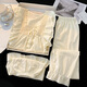 Gemmes colorées Spring and Automne Pyjamas pour les femmes en été 2025 NOUVEAU COTTON Le style de princesse douce à manches longues peut être porté à l'extérieur des vêtements à domicile 9904 Abricot [pantalon + à manches longues] 185 2xl [poids recommandé 135-155jin [Jin est égal à 0,5 kg]]