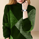 Difelige European and American temperament contrasting lazy style sweater for women 2024 new winter loose warm sweater picture color 2XL
