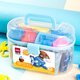 Deli 24 Color plastreado bricolaje artístico hecho a mano Material de arcilla ultra ligera arcilla arcilla caja a mano fácil almacenamiento de almacenamiento azul escolar de niños comienza un regalo de cumpleaños
