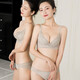 
Urban beauty girl lace underwear suit sexy, no steel ring thickened small breast 3-breasted no marks on top 1389 pattern black 70A 32