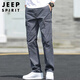 JEEP SPIRIT Jeep Overalls Men's Autumn and Winter Straight Casual Pants Men's Loose Large Size Men's Pants Dark Gray L